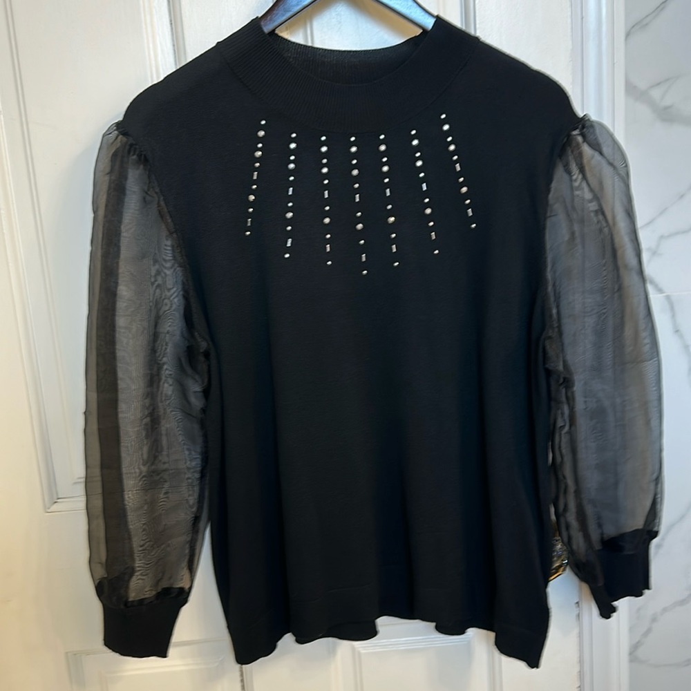 Black blouse with bling